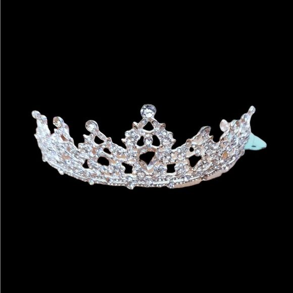 Wedding tiera silver tone and rhinestones. - Picture 1 of 3